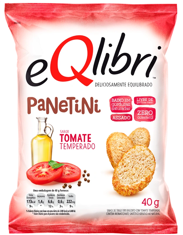Eqlibri® Panetini Sabor Tomate Temperado 40g